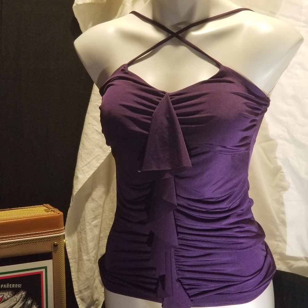 EUC Plum Purple Body Con blouse by RUMORS Med to L - Picture 1 of 8